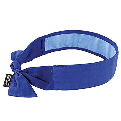 Ergodyne Chill Its Cooling Bandana, Lined with Evaporative PVA Material for Fast Cooling Relief, Tie for Adjustable Fit, Blue, 2-Pack - size: 1 Count (Pack of 2)