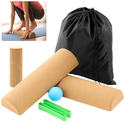 Cork Balance Board – Natural Cork Anti‑Slip Balance Trainer for Foot & Ankle Strength, Improve Stability, Mobility & Core Training | Yoga, Pilates, Physical Therapy, Rehab Exercise Board
