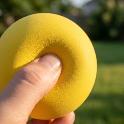 SUPVOX 4Pcs High Bounce Squash Balls: Professional Hollow Rubber Training for Racquetball & Handball - High Visibility Yellow Reflex Response Balls for Reflex & Agility Drills