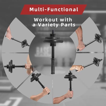 Forearm Wrist Exerciser Strengthener: Adjustable Arm Strength Trainer Grips for 1in Standard Weight Plates - Grip Handles for Forearm Strength Workout Training