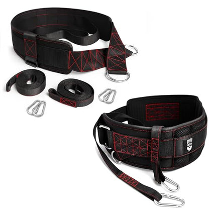 THEFITGUY Ultimate Dip Belt & Sled Pulling Belt | Ultimate Combination for Maximized versatility & strength