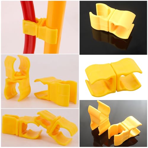 6 Pack Agility Poles Clip Buckle Clamp Attachement Rotatable Connector Adapter for Soccer Agility Training Pole Sticks Obstacle Course Speed Rings Hurdles Football Exercise Equipment DIY