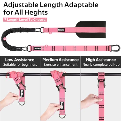 Pull Up Assistance Bands Set, Heavy Duty Adjustable Pull Up Assist Band with Feet Rest, Strength Training Bands for Home Gym Fitness, Pull-Up Bar, Calisthenics and Body Stretching