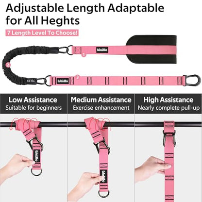 Pull Up Assistance Bands Set, Heavy Duty Adjustable Pull Up Assist Band with Feet Rest, Strength Training Bands for Home Gym Fitness, Pull-Up Bar, Calisthenics and Body Stretching