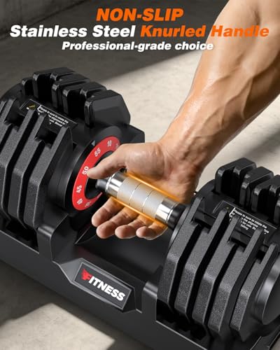 Adjustable Dumbbells Set of 2, 1 Hand Adjustable Weights Dumbbell Set and Workout Bench, 25/55/80lb Pair Weight Set For Home Gym Suit both Men and Women, Compact for Small Space Apartment Room - color: Pro-55lbs-10weights Dumbbells+Bench