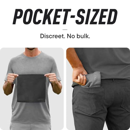 Sweat Absorbing Handkerchiefs - The Original Pocket-Sized Sweat Towels - Quick-Dry Microfiber Sweat Rags for Face, Hands, & Body - Men & Women - Gym, Sports, and Work (Greyscale: 5 Pack)