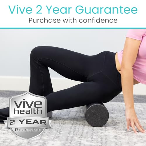 Vive High Density Foam Roller (12 inch) - Large Foam Roller for Exercise, Physical Therapy, Yoga, Pilates, Stretching - Pain Relief Massager for Trigger Point, Deep Muscle Massage, Myofascial Release