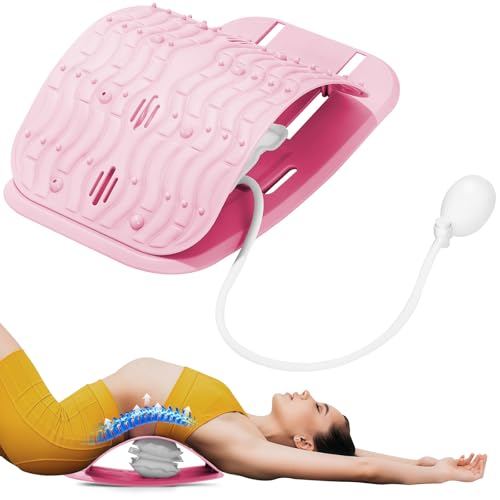 Back Stretcher for Lower Back Pain Relief, Lumbar Support Board - color: pink