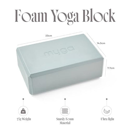 MYGA Yoga Block,Lightweight EVA Foam Yoga Brick,High Density Non-Slip Block for Yoga Poses, Pilates, Balance and Flexibility - color: Teal