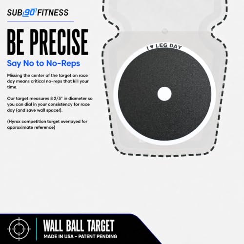 Wall Ball Target (Wall Mounted) for Hyrox or Hybrid Workout Training; Squat Medicine Ball Throws; mounts on the wall; for the Garage, Side of House or Hyrox Gym (Single). (White)