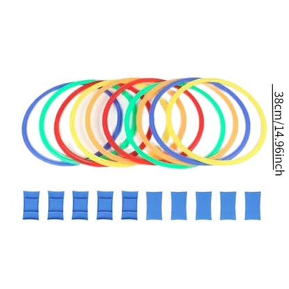 10 Pieces Speed Agility Rings Set Circle Jumping Hoops Exercise Rings with Buckles Made of Material Suitable for Sports Play
