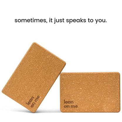 Cork Yoga Blocks 2 Pack – High Density Non Slip with Select Cork Grain for Chip-Resistant Durability | Extra Thick 4” for Support & Stability | Natural, Smooth, and Crumble Free | Body By Yoga