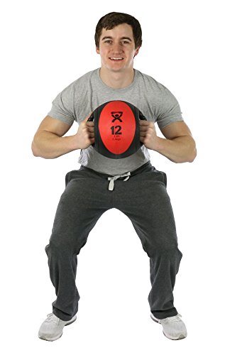 CanDo Dual-Handle Medicine Ball - 9" Diameter - 5-piece Set (Yellow, red, Green, Blue, Black)