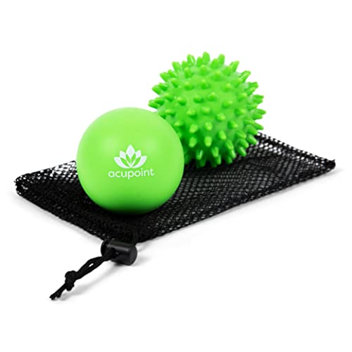 Physical Massage Therapy Lacrosse Ball Set Ideal for Yoga Deep Tissue Massage Trigger Point Therapy and Myofascial Release Physical Therapy Back Foot Plantar Fasciitis (Spiky Ball) - style: Spiky Ball