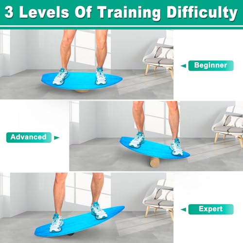 Balance Boards for Adults,Balance Trainer - Wooden Balance Board,Surface anti-slip treatment Including Roller,Half Ball And Balance Ball