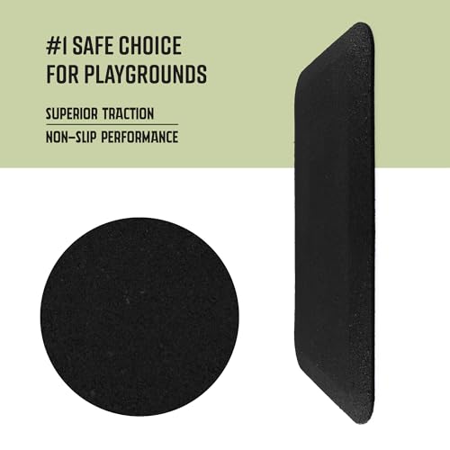 Playground Safety Rubber Wearmat for Swingsets and Slides - 1" Thick X 24" W X 40" L (2 Pack, Black) - color: Black, size: 2 Pack (40" L x 24" W x 1" Thick)
