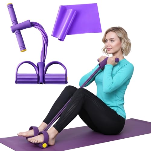 Pedal Resistance Band, 6 Tube Foot Pedal and Handles Resistance Bands, for Home Workouts and Full-Body Training, Multifunction Foot Pedal Resistance Band for Assisted Sit-Ups and Strength Training