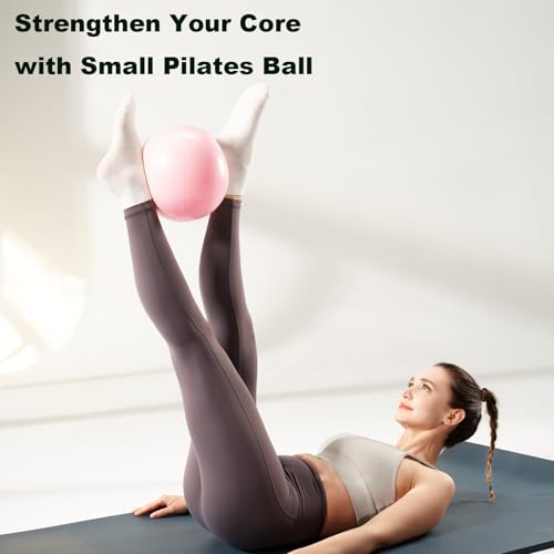 Exercise Ball for Workouts, 9 Inch Pilates Ball Anti-Burst and Slip Resistant Yoga Ball for Gym Fitness and Physical Therapy - color: Pink 25cm