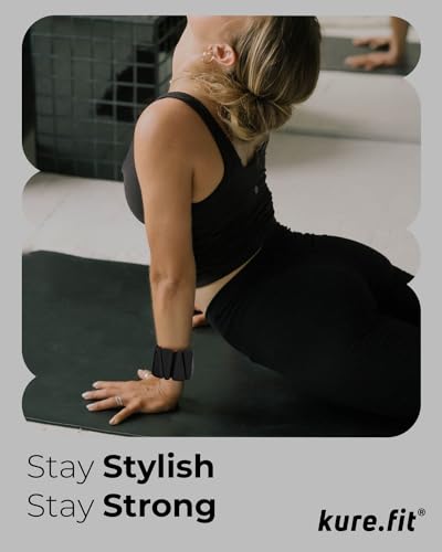 Pilates Weight | Wrist & Ankle Weights for Women | Weighted Bangles | 1LB/ 2LB Each (Set of 2) - color: Black, size: 2 LB
