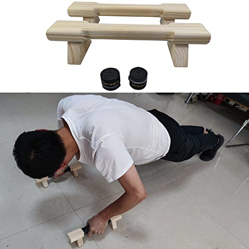 ZYSM Push-up Stand,Wooden Parallettes Pushup Bars Non-Slip Base Handstand Bars Exercise Calisthenics Equipment, Fitness Pushup Handles Stands for Men Women Strength Training,Planks Calisthenics