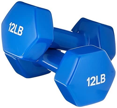 Amazon Basics Vinyl Coated Dumbbell Hand Weights - style: 12 Pounds, Pair