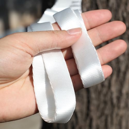 2PCS 5.9ft Long Nylon Daisy Chain Straps for Aerial Yoga Hammock Swing Adjustable Aerial Silk Extender Hanging Rope for Aerial Yoga Belts 180cm - color: White