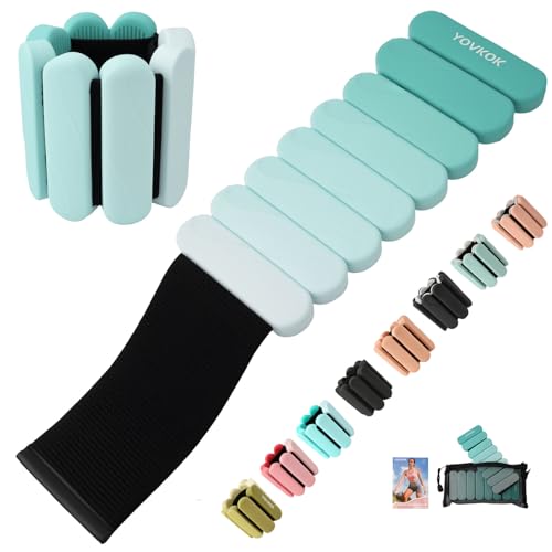 Ankle Weights for Women Men, Silicone Wrist Weights Set of 2 - Wearable Leg Weights/Arm Weights Ideal for for Home Gym Workout, Running, Yoga, Pilates, Barre, Exercise, Strength Training