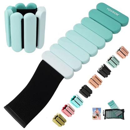 Ankle Weights for Women Men, Silicone Wrist Weights Set of 2 - Wearable Leg Weights/Arm Weights Ideal for for Home Gym Workout, Running, Yoga, Pilates, Barre, Exercise, Strength Training