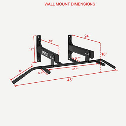 Valor Fitness Six-Grip Pull Up Bar – Wall or Ceiling Mounted Chin-Up Bar for Strength Training & Muscle Building Home Gym Workout Equipment