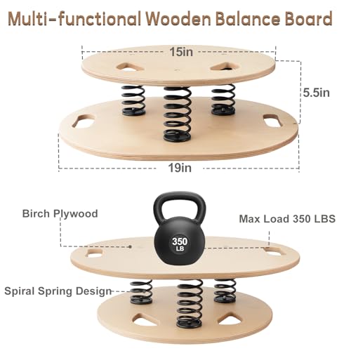 Balance Board & Wobble Board with Spring System, Proprioception Trainer for Physical Therapy, Rehabilitation, Posture & Coordination, Balance Board for Adults, Seniors & Kids