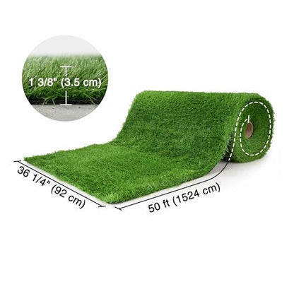 Yescom 1.38" H(3'x50'x4Pcs) Sports Workout Outdoor Gym Flooring Turf for - size: 1.38"H-3'x50'x4pcs(600Sq.Ft)