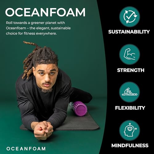 Tidal Roller - Magenta - Muscle Massage Foam Roller for Back Pain & Stretching - Firm and Ergonomic Wide Wave Textured - Yoga, Athletics, & Wellness - Full Size, 20" x 5" - color: Magenta