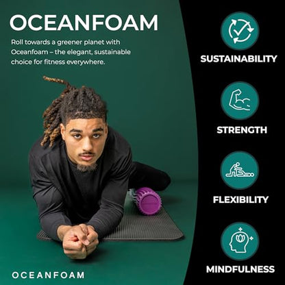 Tidal Roller - Magenta - Muscle Massage Foam Roller for Back Pain & Stretching - Firm and Ergonomic Wide Wave Textured - Yoga, Athletics, & Wellness - Full Size, 20" x 5" - color: Magenta