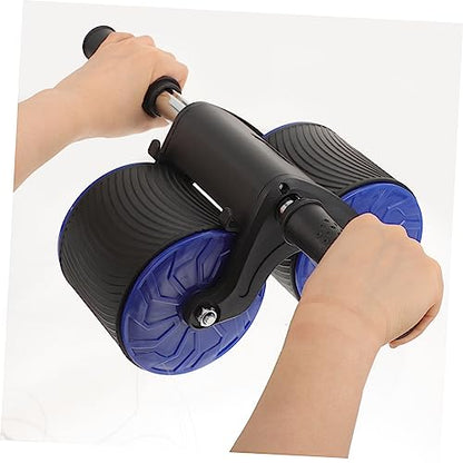 1set Creative Abdominal Training Roller with Knee Pad Dual Wheel Fitness Equipment for Indoor Workouts and Core Strengthening Automatic Rebound Design