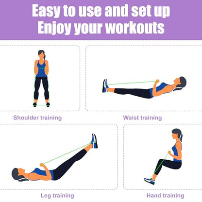 21 Fitness Resistance Bands-8 Tube Pedal Ankle Puller, Foot Pedal Resistance Band, Sit Up Exercise Equipment for Women Men Home Workouts, Yoga, and Resistance Training