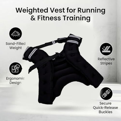 RiToEasysports Weighted Vest, Comfortable Breathable Adjustable Strap Secure Fit Iron Sand Filling For Jogging Running - size: 8KG