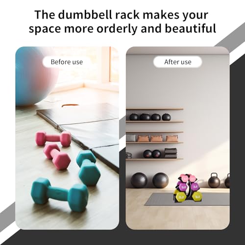 Topyond Dumbbell Rack,3 Tier Dumbbell Weight Rack, A-Frame Dumbbell Weight Rack, Dumbbell Rack Only for Home Gym,Weight Racks For Free,Weight Holder Storage Accessories for Home Gym Exercise(Rack Only, No Dumbbells)