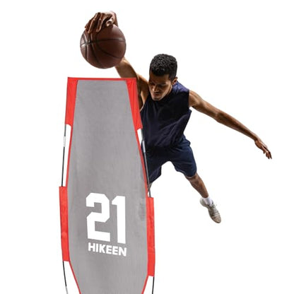 Hikeen Basketball Defender Dummy, Training Equipment for Practice Basketball Dribbling, Shooting, Passing - 2 Sizes Folding Poles, 4 Reinforced Base Sandbags