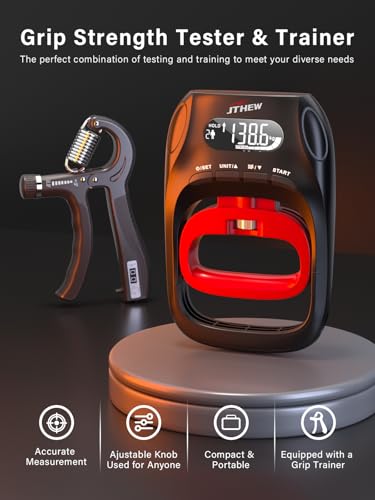 Grip Strength Tester Trainer - Electronic Hand Dynamometer of 400lbs/180kg & Grip strengthener with Adjustable Resistance for Sport