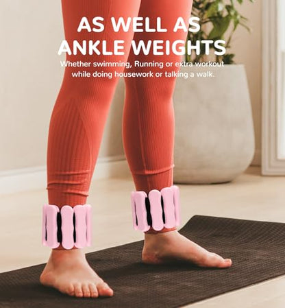 Ankle Weights Wrist Weight for Women Men, Set of 2, 1 lb/2 lb Each - color: Pink, size: 2lb each weight (4lbs Pair)