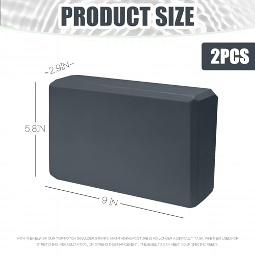 2 Pcs Yoga Blocks, 9"x6"x3" Foam Blocks Yoga Props for Pilates Stretching and Meditation Exercise Blocks Lightweight Yoga Essentials