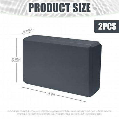 2 Pcs Yoga Blocks, 9"x6"x3" Foam Blocks Yoga Props for Pilates Stretching and Meditation Exercise Blocks Lightweight Yoga Essentials