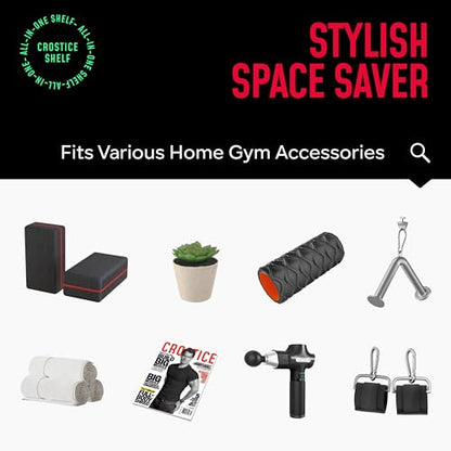 2-Tier Floating Shelf Compatible with Tonal Accessories, Home Gym Storage Shelf, Gym Rack Wall Mount Organizer, Workout Metal Holder, T-Bracket Lock Adapters Hanger, US Patent Holding - style: 2 Tier