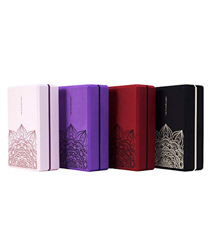 nuveti Yoga Blocks Set of 2, High Density Yoga Brick Foam Blocks to Improve Strength, Flexibility and Balance Brick Foam Blocks