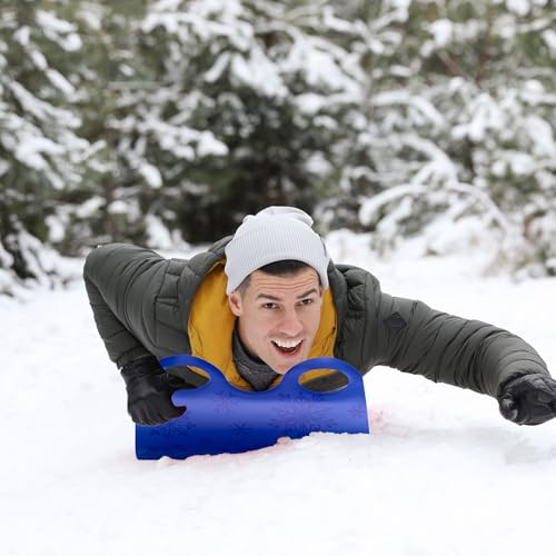 54" Large Snow Sled for Adults Flexible Flying Carpet Snowflake Slider Mat Sledding Equipment Snow Lightweight Roll up Snowboard for Christmas Winter Ski Outdoor