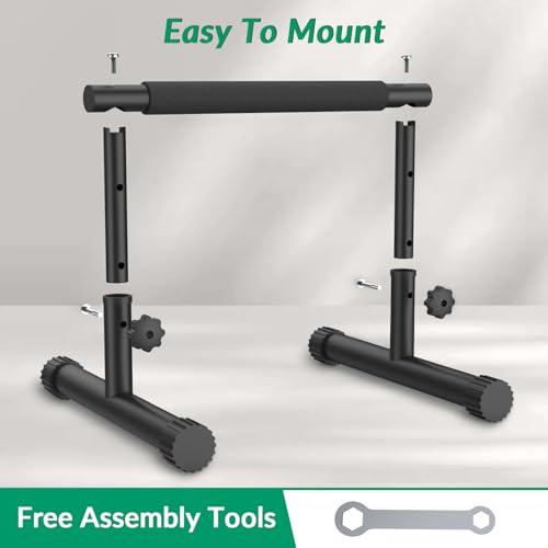 IMAYCC Push Up Bar, Adjustable 7.5" and 10.6" High Parallettes Bars & Dip Bar With Full-Cover Foam Grips, No Wobbling Calisthenics Equipment For Handstand, L-Sit, Gymnastics, Strength Training Home Gym - color: B