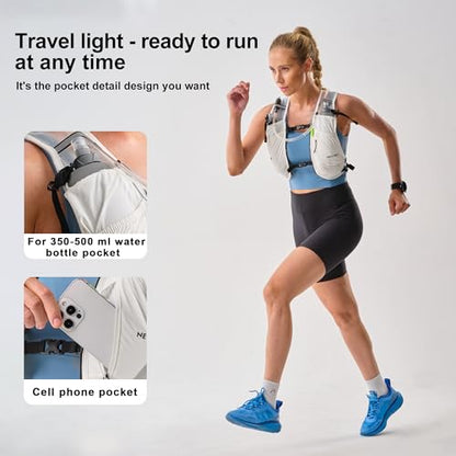 Waterproof Running Vest, 5.5L Breathable Running Hydration Vest with 1.5L Water Bladder, Water Vest for Hiking, Trail Marathon Race, Ideal for Women and Men - color: White