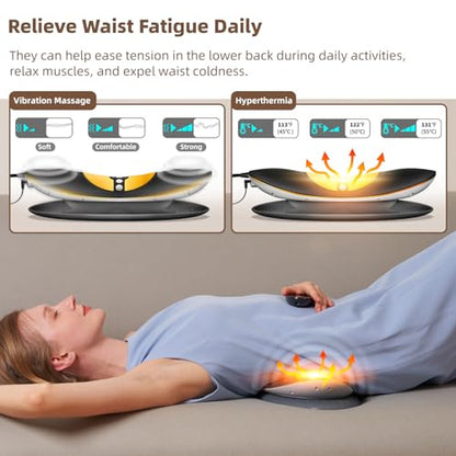 Electric Lumbar Traction Device, Multifunctional Back Traction Device with Dynamic Airbag Traction, 20-Level Electrotherapy, 3-Level Vibration Massage and Thermal Therapy from 113 to 131℉