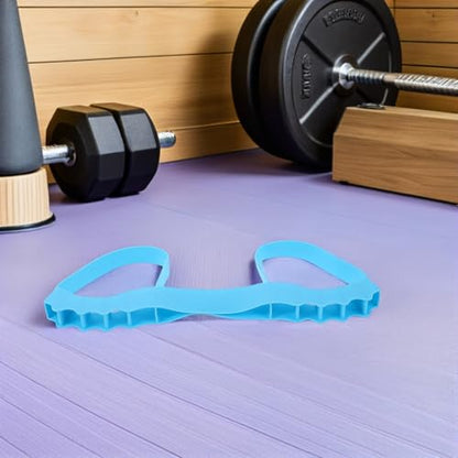 Multifunctional Gym Elastic Resistance Band for Hip and Leg Workouts, Blue Fabric Toe Separator Training Band for Foot Stretching and Toe Mobility, 1pcs Fitness Strap for Home