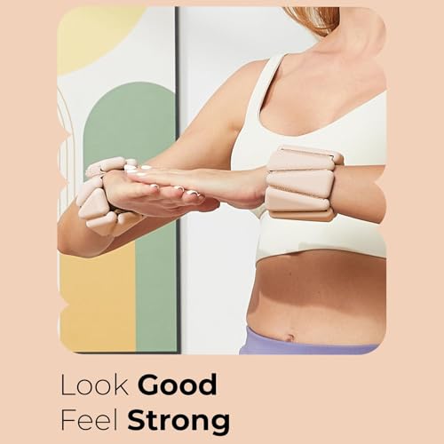 1 Pair Adjustable Silicone Weights Band for Ankle Wrist Leg Training Resistance Comfortable Weighted Strap - color: Nude color